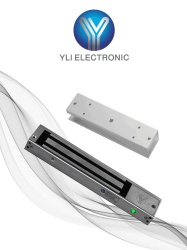 YLI ELECTRONIC YLE0850024 YLI YM280NLEDULPACK Paquete de Cerradura Magnetica YM280NLED y MBK280UL para Puertas de Vidrio sin Marco / 280 kg (600 Lb) / Con Indicador Led