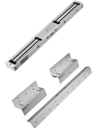YLI YLE0850013 YLI YM180NDLEDPACK - Paquete de Cerradura Magnetica doble con Led YM180NDLED y Soporte de Fijacion Tipo ZL / Fuerza de Sujecion 180Kg / 350Lb por extremo / Voltaje dual / Puertas de mad