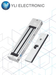 YLI YLE0850017 YLI YM180NLED Cerradura Magnetica con indicador led para Control de Acceso / Fuerza de Sujecion 180 Kg o 350 LB / Compatible con Soporte MBK180NZL / Para puerta de madera vidrio o meta