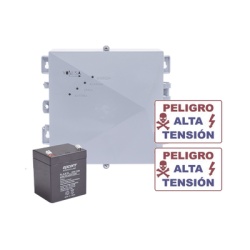 YONUSA SYSNGV2-KIT KIT de Energizador de 12 000Volts-1JOULES/2500 mts lineales de proteccion/Activado por Atenuacion de voltaje Corte de linea o Aterrizamiento de la linea/Integracion a panel de Alarm
