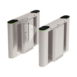 ZKTECO FBL6000 Puerta de cortesia tipo FLAP bidireccional / 30 personas por minuto / Acabado de Lujo / Apertura en 1 segundo / Acero inoxidable / Indicadores LED / Alarma por acceso denegado