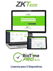 ZKTECO ZKT0820003 ZKTECO BIOTIMEPROSTARTER- Licencia de Asistencia Vitalicia / Version WEB / Para 5 Terminales Centralizadas / 500 Empleados / 1 Punto para App / 1 Multicompania