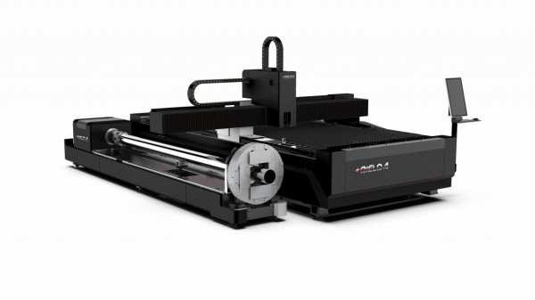 Laser cutting machine Bielda BB Series, Raycus/IPG laser source, welded plate chassis, aluminum crossbeam.