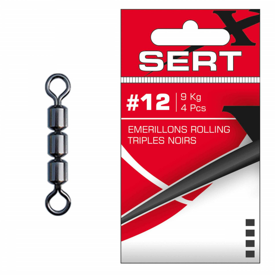 Émerillon à Agrafe Italienne SERT No.2 Noir – Sevaf1612002, Pour Pêche Sportive