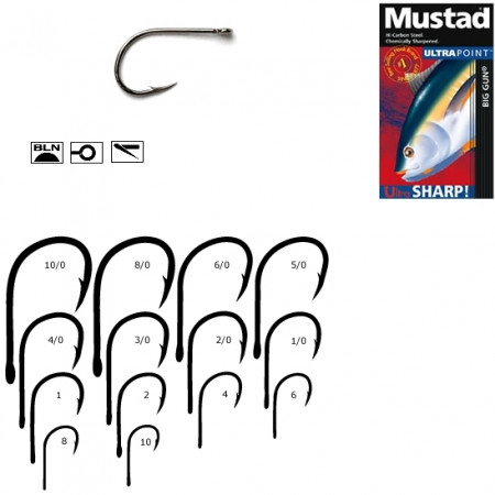CARLIG MUSTAD BLN NEGRU NICHEL PENTRU SOMN NR.1 10829BLN.1 - 10BUC/PL