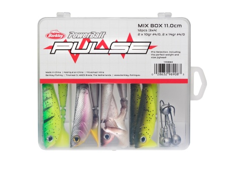 SET SHADURI BERKLEY PULSE SHAD BOX 11CM INCL JIGHEADS 12 / 4PS