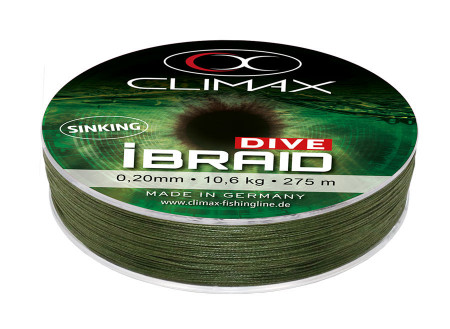 FIR TEXTIL CLIMAX IBRAID DIVE SINKING OLIVE GREEN 135M 0.12MM 5.0KG
