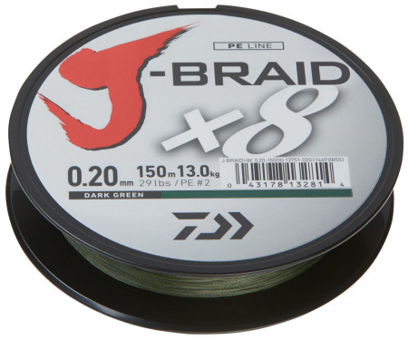FIR TEXTIL DAIWA J-BRAID X8 VERDE 0.42MM 46.5KG 300M
