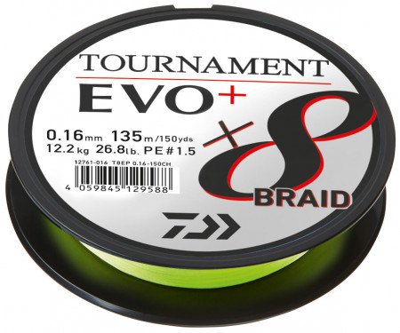 FIR TEXTIL DAIWA TOURNAMENT 8XBRAID EVO+ CHARTR. 014MM/10,2KG/135M