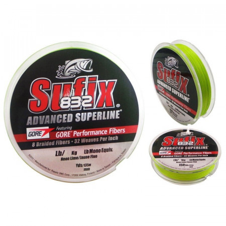 FIR TEXTIL SUFIX 832 120M 0.18MM / 12.0KG / 26LB / NEON LIME