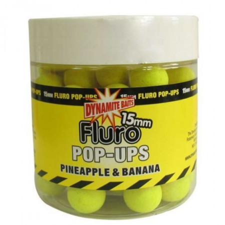 POP UP DYNAMITE BAITS PINEAPPLE & BANANA FLURO CORKBALL POP-UPS 15MM
