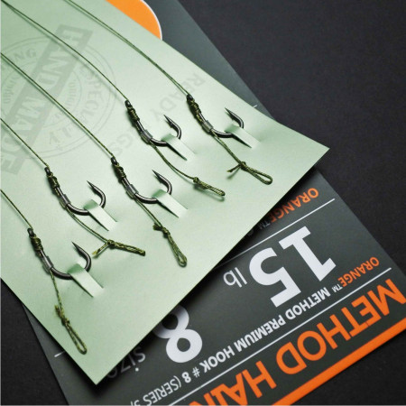 RIG FEEDER ORANGE SERIES 3 NO.10 15LB METHOD HAIR RIGS