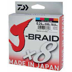 FIR TEXTIL DAIWA J-BRAID X8 MULTICOLOR 018MM/12KG/150M