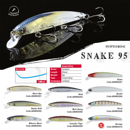 VOBLER HERAKLES SNAKE 95SP 9.5cm 9gr Levander Tiger