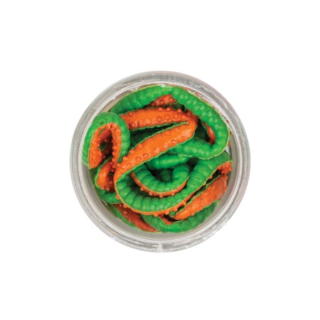 WORM BERKLEY POWERBAIT POWER HONEY WORM GREEN ORANGE