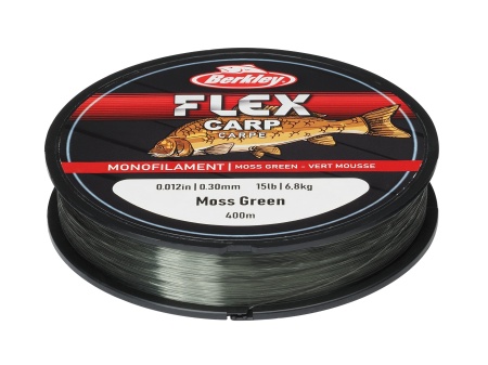 FIR MONOFILAMENT BERKLEY FLEX CARP 500M/545YD, 0,25MM, 4,8KG/11LB MOSS GREEN