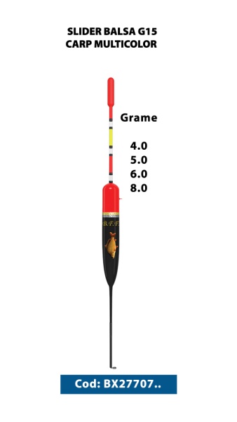 PLUTA SLIDER BALSA BFF G15 CARP MULTICOLOR 6GR
