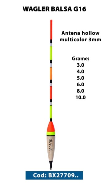 PLUTA WAGLER BALSA BFF G16 5GR HOLLOW MULTICOLOR 3.0MM