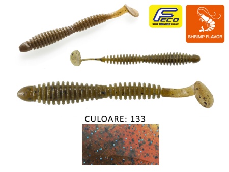 SHAD TIEMCO LOCOISM FLEXY SHAD 3 7.6CM CULOARE 133 GP/BK&BLF 9BUC/PLIC