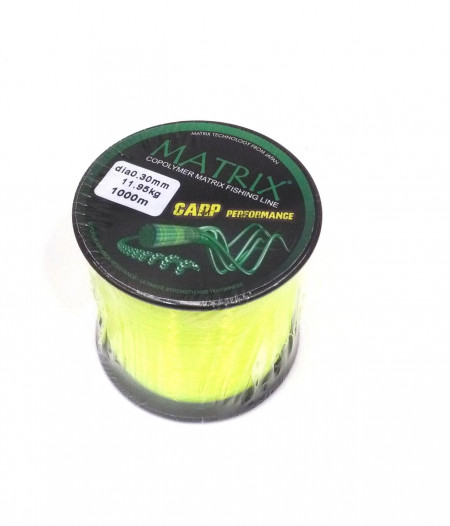 FIR MONOFILAMENT CARBOTEX MATRIX FLUO GALBEN 028MM 10.25KG 1000M