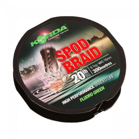 FIR TEXTIL KORDA SPOD BRAID FLUORO GREEN 9,1KG/016MM/300M
