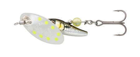 LINGURITA ROTATIVA SAVAGE GEAR SPINNER STICKLEBAIT NR.2 7.3G SINKING GREEN SILVER AYU