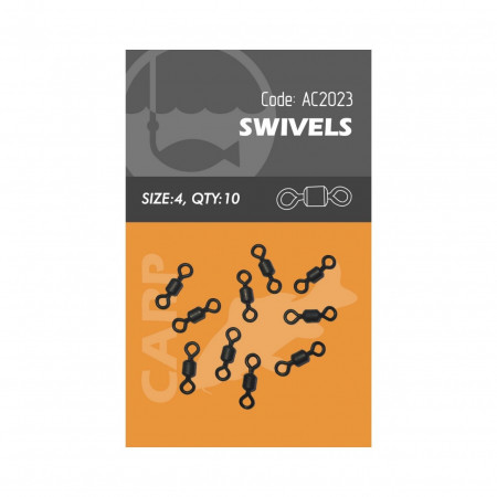 VARTEJ ORANGE NO.4 SWIVELS ROUND NEGRU MAT 10BUC