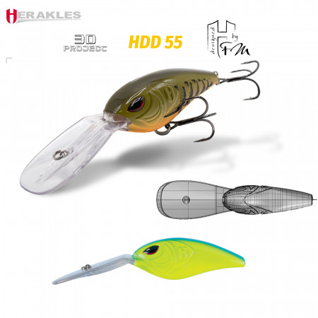 VOBLER HERAKLES HDD 55F 7.0cm 27gr Blue Back Chartreuse