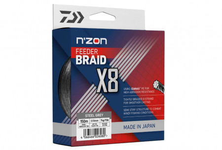 FIR TEXTIL DAIWA NZON 8XBRAID STEEL GRAY 0.10MM / 7.0KG / 150M