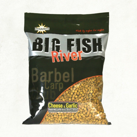 PELETE DYNAMITE BAITS BIG FISH RIVER - CHEESE & GARLIC PELLETS 4/6/8MM 1,8KG