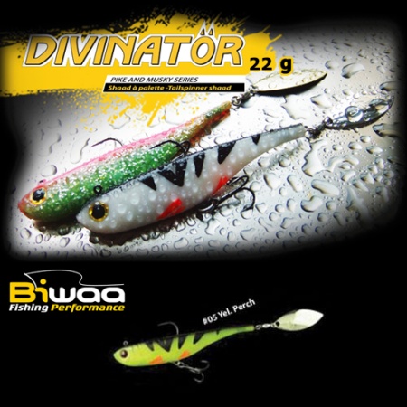 SPINNERTAIL BIWAA DIVINATOR JUNIOR 14CM 22GR 05 YELLOW PERCH