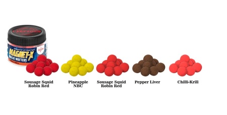 BOILIE CARP ZOOM WAFTERS MAGNET-X 15MM 50GR SAUSAGE-SQUID-ROBIN RED