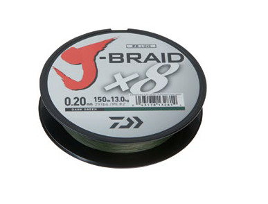 FIR TEXTIL DAIWA J-BRAID X8 VERDE 028MM / 26.5KG / 300M