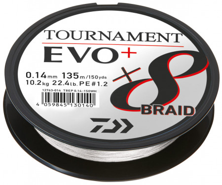 FIR TEXTIL DAIWA TOURNAMENT 8XBRAID EVO+ ALB 016MM/12,2KG/135M
