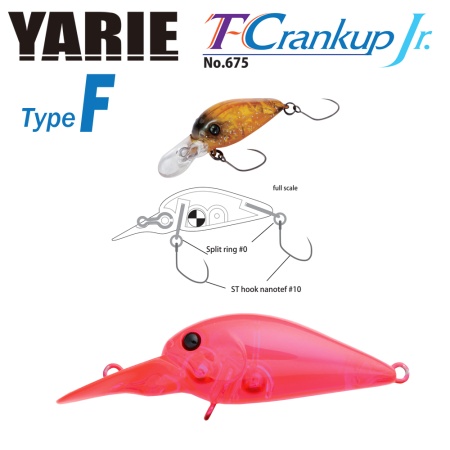 VOBLER YARIE JESPA 675 T-CRANKUP JR TYPE F 2.8MM 1.8GR CULOARE C18 CLEAR PINK
