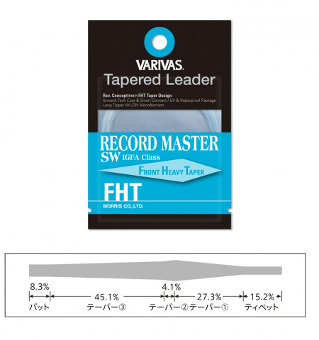 FIR INAINTAS VARIVAS FLY TAPERED LEADER RECORD MASTER SW FHT IGFA 12FT 12LB 0.27MM-0.52MM