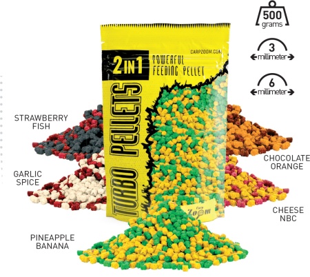 PELETE CARP ZOOM TURBO 2 IN 1 3MM 500GR PINEAPPLE-BANANA