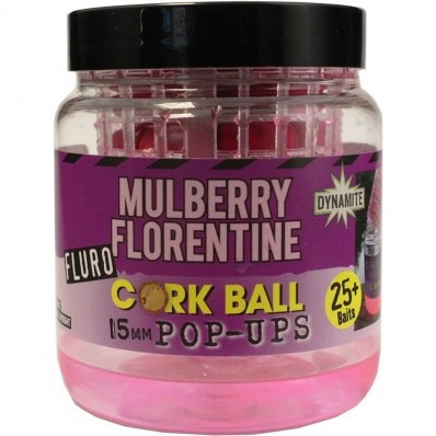 POP UP DYNAMITE BAITS MULBERRY FLORENTINE FLURO CORKBALL POP-UPS 15MM