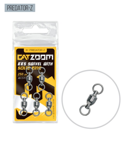VARTEJ PREDATOR Z CATZOOM BBS SWIVEL SOLID RING 250LBS #8 3.8CM 3BUC/PLIC