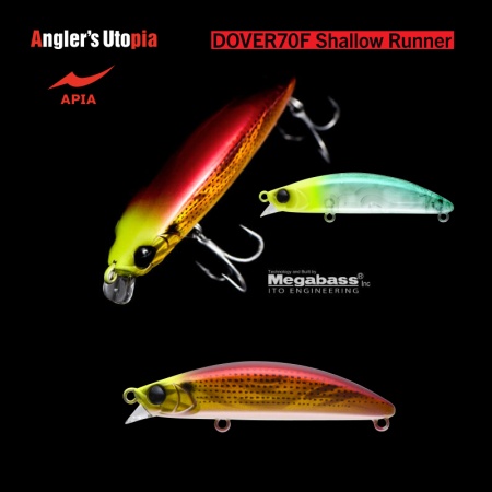 VOBLER APIA DOVER 70F SHALLOW RUNNER 70MM 8.5GR 01 RED GOLD KONOSHIRO
