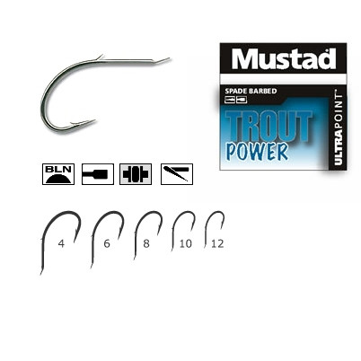 CARLIG MUSTAD TROUT POWER NICHEL NEGRU FORJAT NR 4 10017BLN.4 - 10BUC/PL