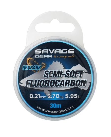 FIR FLUOROCARBON SAVAGE GEAR SEMI SOFT SEABASS 025MM/3,66KG/30M