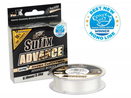 FIR MONOFILAMENT SUFIX ADVANCE 150M 0.16MM / 2.9KG / 6LB / CLEAR