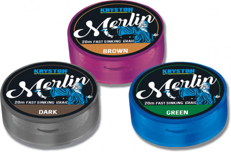 FIR TEXTIL KRYSTON MERLIN FAST SINKING SUPPLE 25LB 20M GRAWEL BROWN