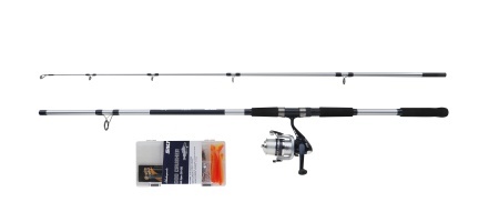 SET LANSETA SHAKESPEARE SALT COD CRUSHER 8FT/2.40M 30-120G 2SEC + MULINETA 5000