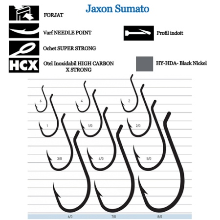 CARLIGE JAXON SUMATO BEAK-SOMN NR 6/0 NEGRU 5/PLIC