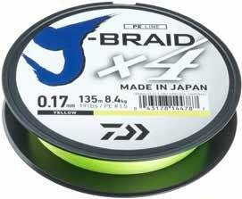 FIR TEXTIL DAIWA J-BRAID X4 017MM/8,4KG/135M GALBEN