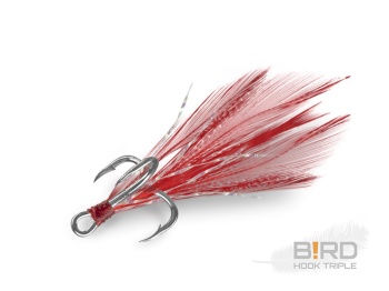 ANCORA DELPHIN BIRD HOOK TRIPLE / 3BUC PENE ROȘII #10