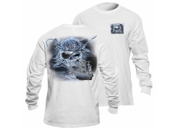 BLUZA FLYING FISHERMAN MIDNIGHT ANGLER PIRATE WHITE