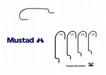 CARLIG MUSTAD JIG BLACK NICKEL OFFSET WORM NR 1/0 39121BLN 7BUC/PL